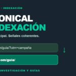 Representación de URL canónica y duplicados con una dirección principal destacada en verde